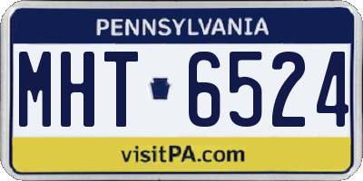 PA license plate MHT6524