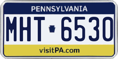 PA license plate MHT6530