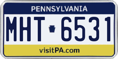 PA license plate MHT6531