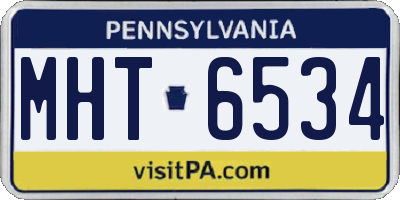 PA license plate MHT6534