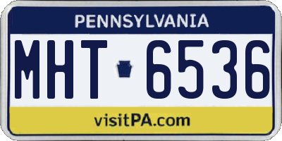 PA license plate MHT6536