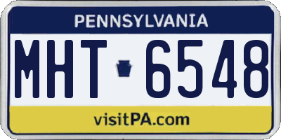 PA license plate MHT6548