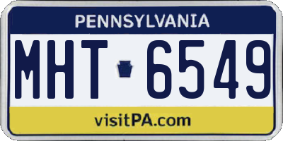 PA license plate MHT6549