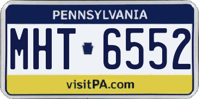 PA license plate MHT6552