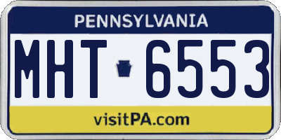 PA license plate MHT6553