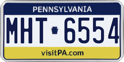 PA license plate MHT6554