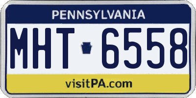 PA license plate MHT6558