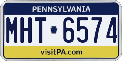 PA license plate MHT6574