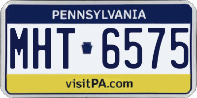 PA license plate MHT6575