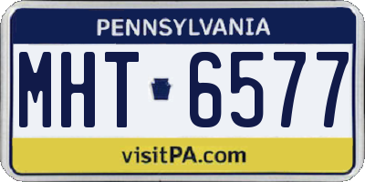 PA license plate MHT6577