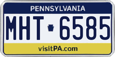 PA license plate MHT6585