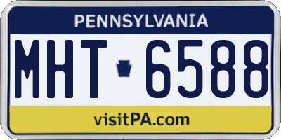 PA license plate MHT6588