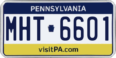 PA license plate MHT6601
