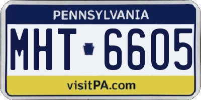 PA license plate MHT6605
