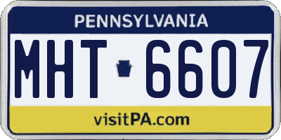 PA license plate MHT6607