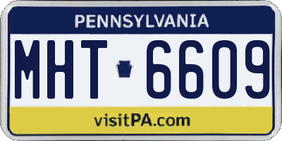 PA license plate MHT6609