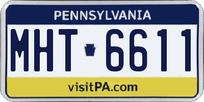 PA license plate MHT6611