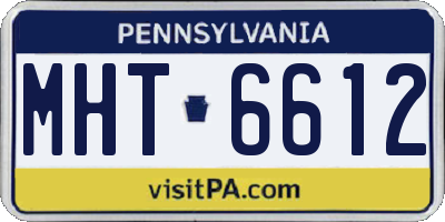 PA license plate MHT6612