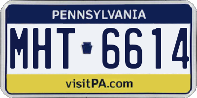 PA license plate MHT6614