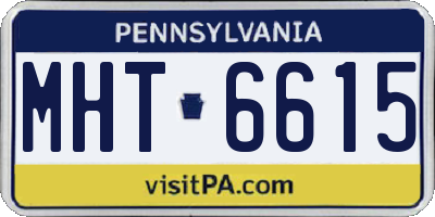 PA license plate MHT6615