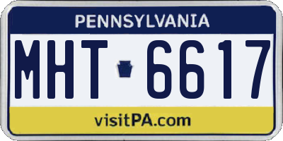 PA license plate MHT6617
