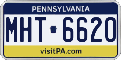 PA license plate MHT6620
