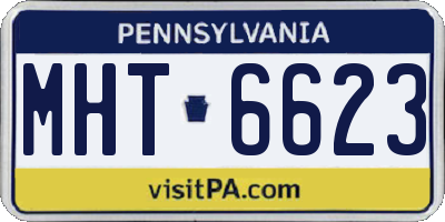 PA license plate MHT6623