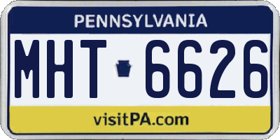 PA license plate MHT6626