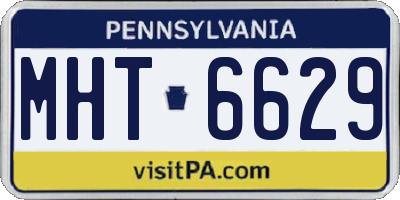 PA license plate MHT6629