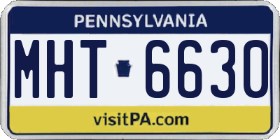 PA license plate MHT6630