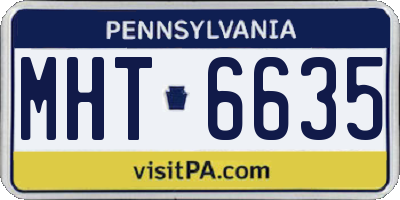 PA license plate MHT6635