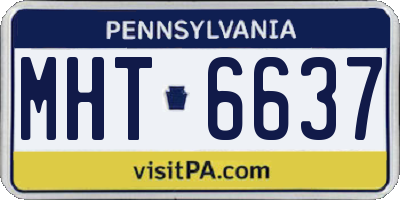 PA license plate MHT6637