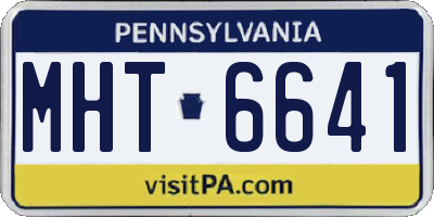 PA license plate MHT6641