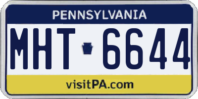 PA license plate MHT6644
