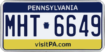 PA license plate MHT6649