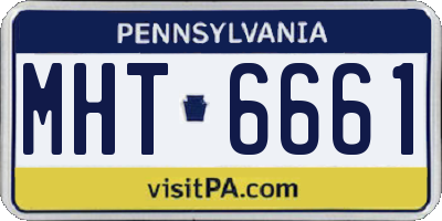PA license plate MHT6661