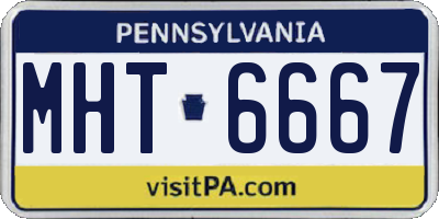PA license plate MHT6667