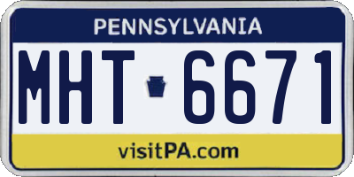PA license plate MHT6671