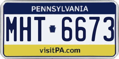 PA license plate MHT6673