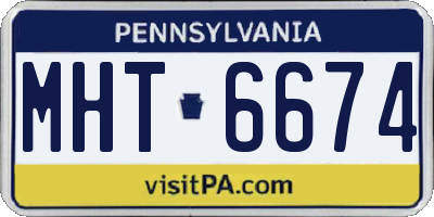PA license plate MHT6674