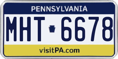 PA license plate MHT6678
