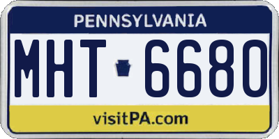 PA license plate MHT6680