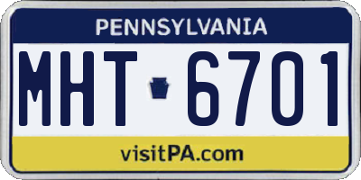 PA license plate MHT6701
