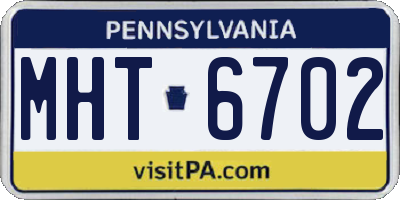 PA license plate MHT6702
