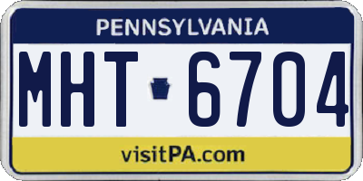 PA license plate MHT6704