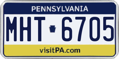 PA license plate MHT6705