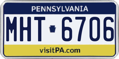 PA license plate MHT6706