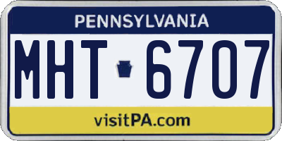 PA license plate MHT6707