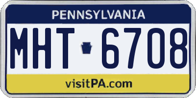 PA license plate MHT6708