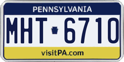 PA license plate MHT6710